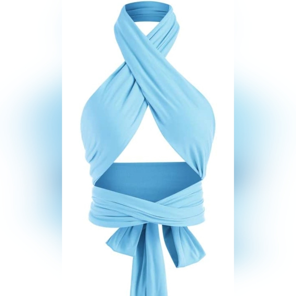 Cris cross lace up bandana crop top